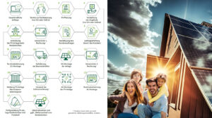 Abbildung Organigramm mit Photovoltaikanlage und Familie